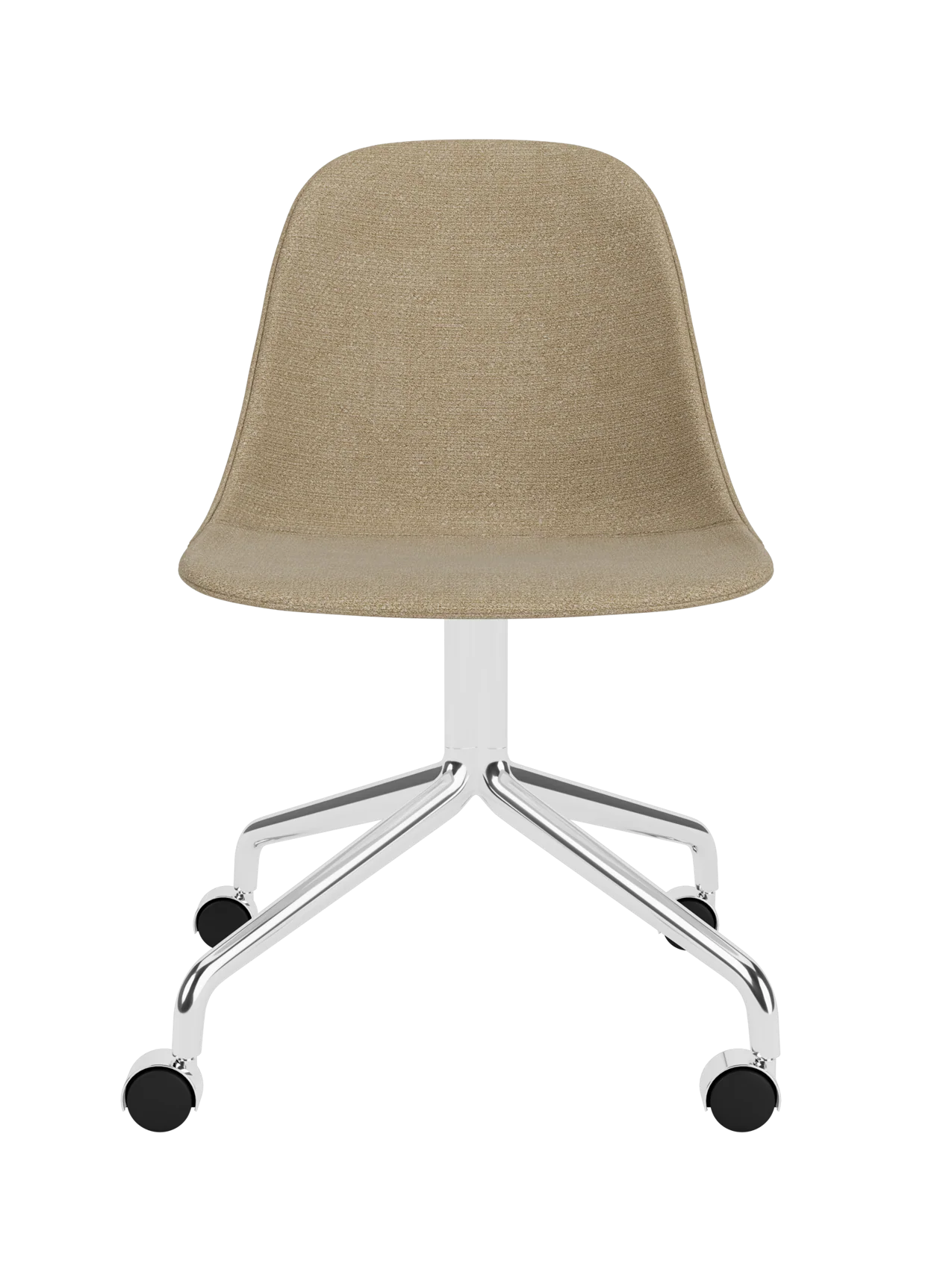 Swivel Side Dining Chair with Casters, Polished Aluminium Base ¨C 25mm Foam