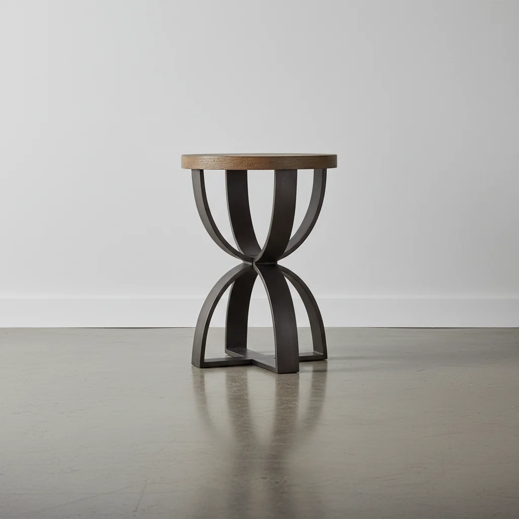 20 Industrial Solid Wood Round End Table - Rustic Honey