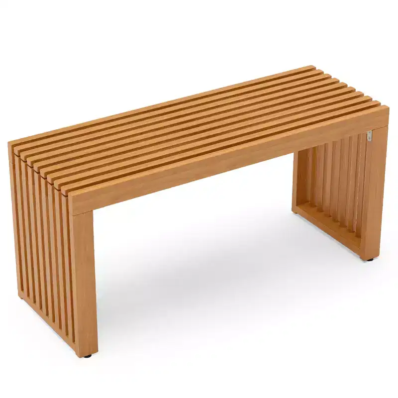Costway 36 Inch Patio Bench All-Slat Acacia Wood Loveseat for 2 People 800 lbs Capacity