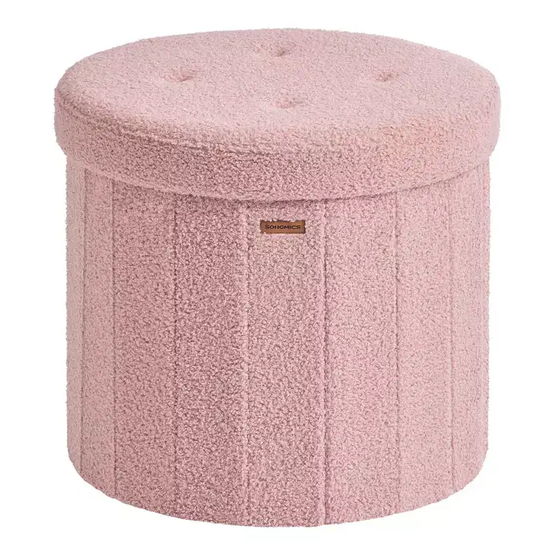 Round Storage Ottoman with Removable Lid