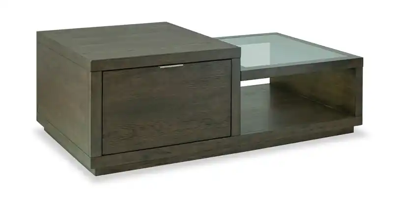 52 Modern id Wood Coffee Table with Storage and Casters - Homestead Brown