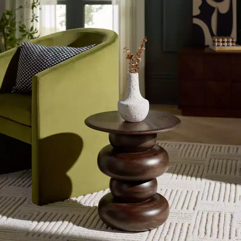 Nube Round Accent Table - ACC3255 - Dark Brown - Safavieh