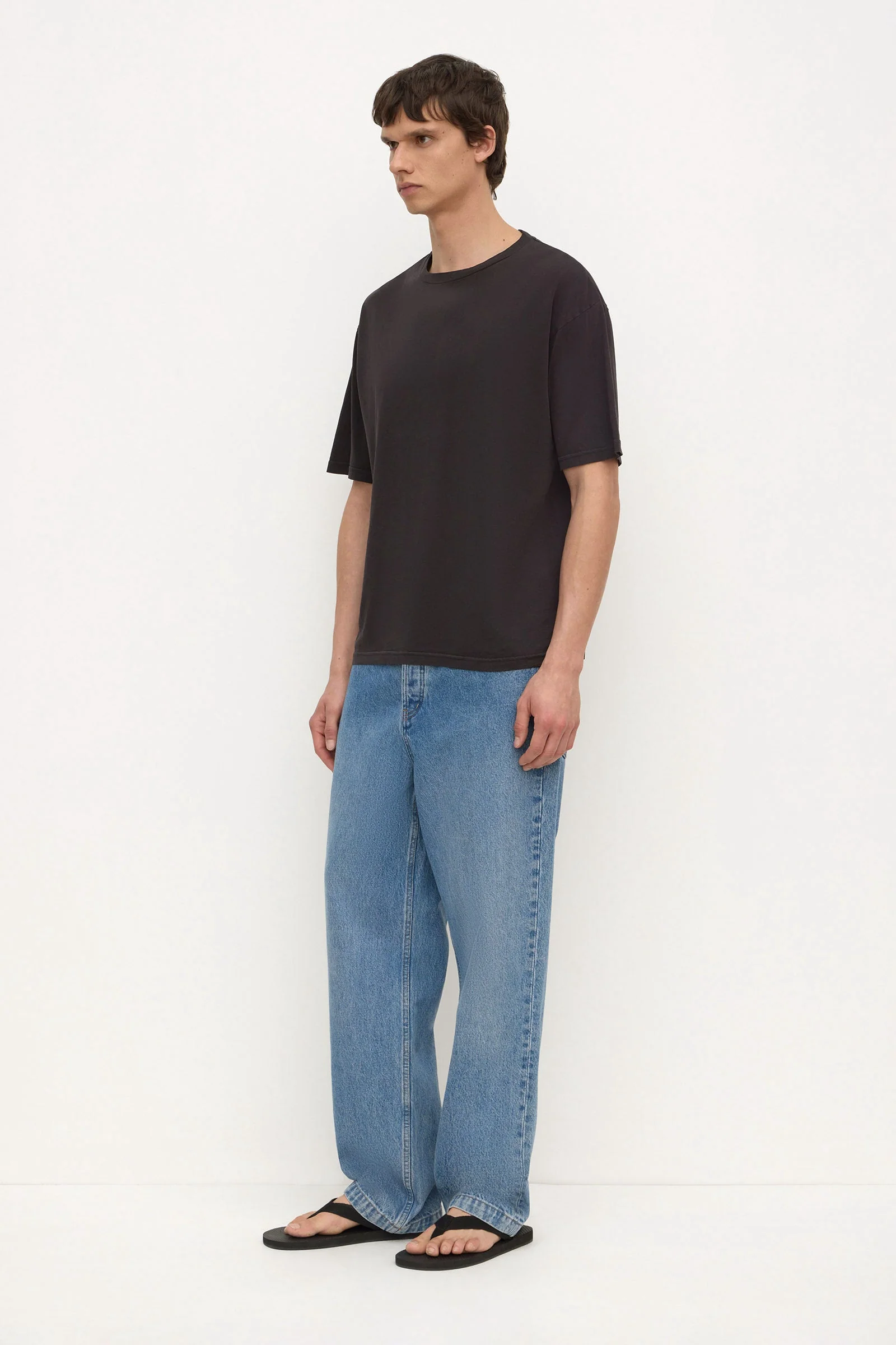 Washed Black Cotton Hemp Tee