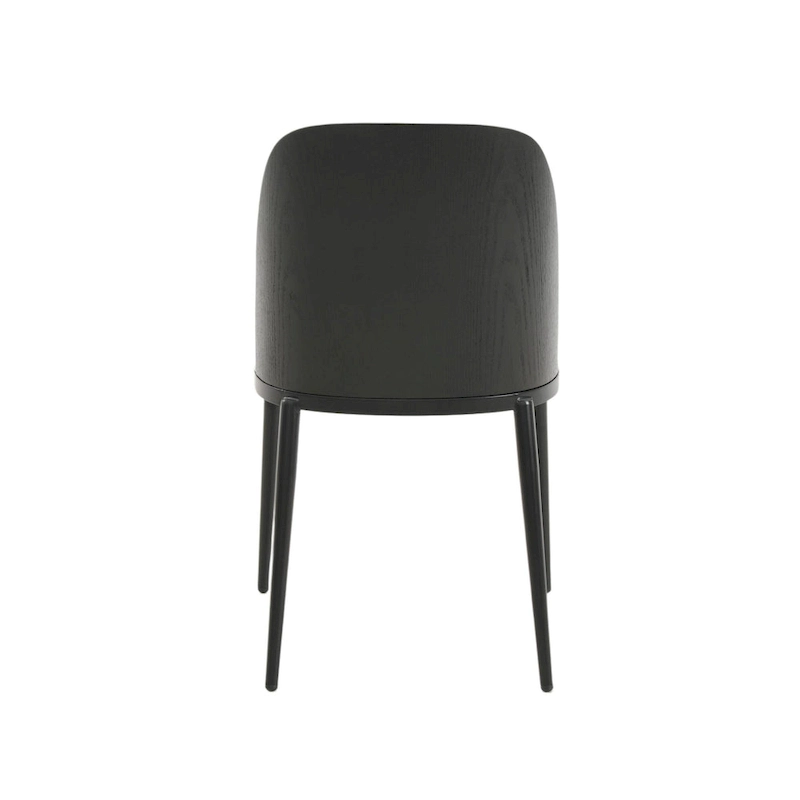 Dining Chair with Upholstered Seat Side Chair with MDF Wood Frame in Steel Set of 4