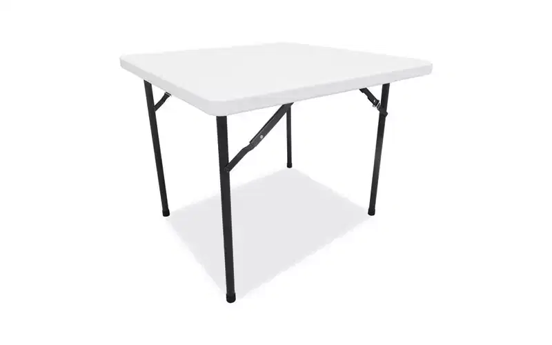 Alera Square Plastic Folding Table, 36w x 36d x 29.25h, White