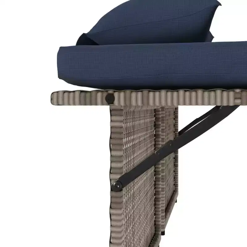 vidaXL Reclining Patio Bench with Cushions Seating Poly Rattan