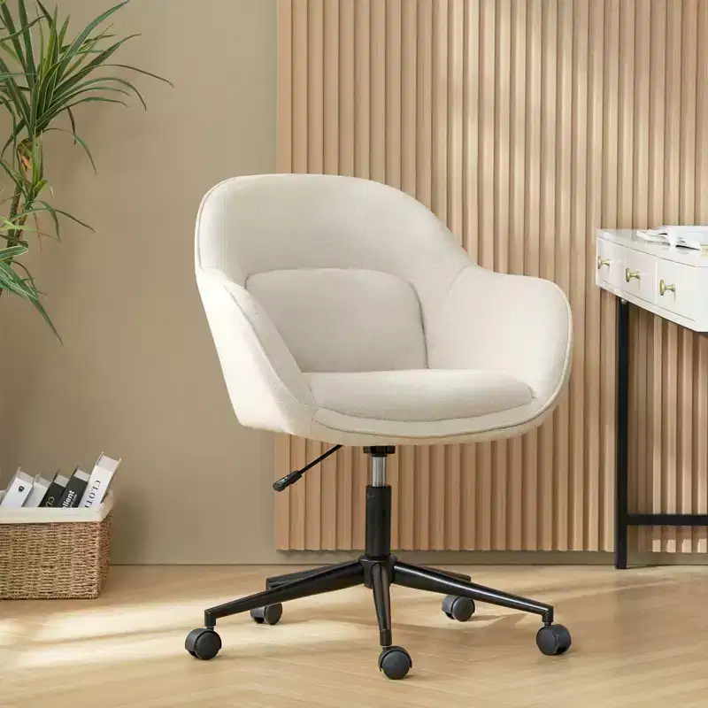Office Chair with Curved Backrest | Swivel | Height Adjustable | Caster Wheels