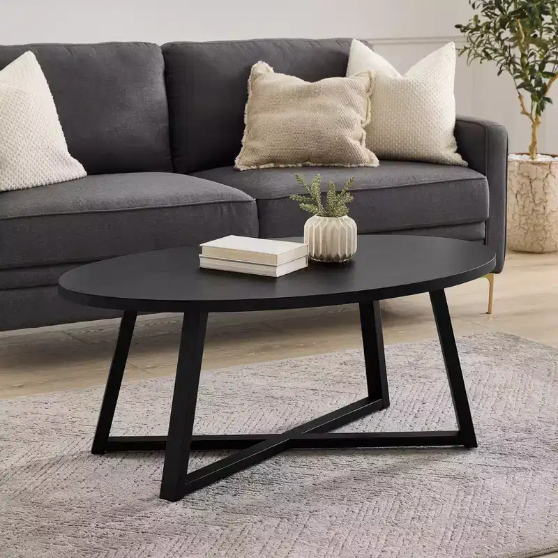 Modern Wood Oval Coffee Table