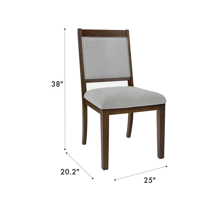 HomePop Open Back Upholstered Wood Frame Dining Chair - Set of 2