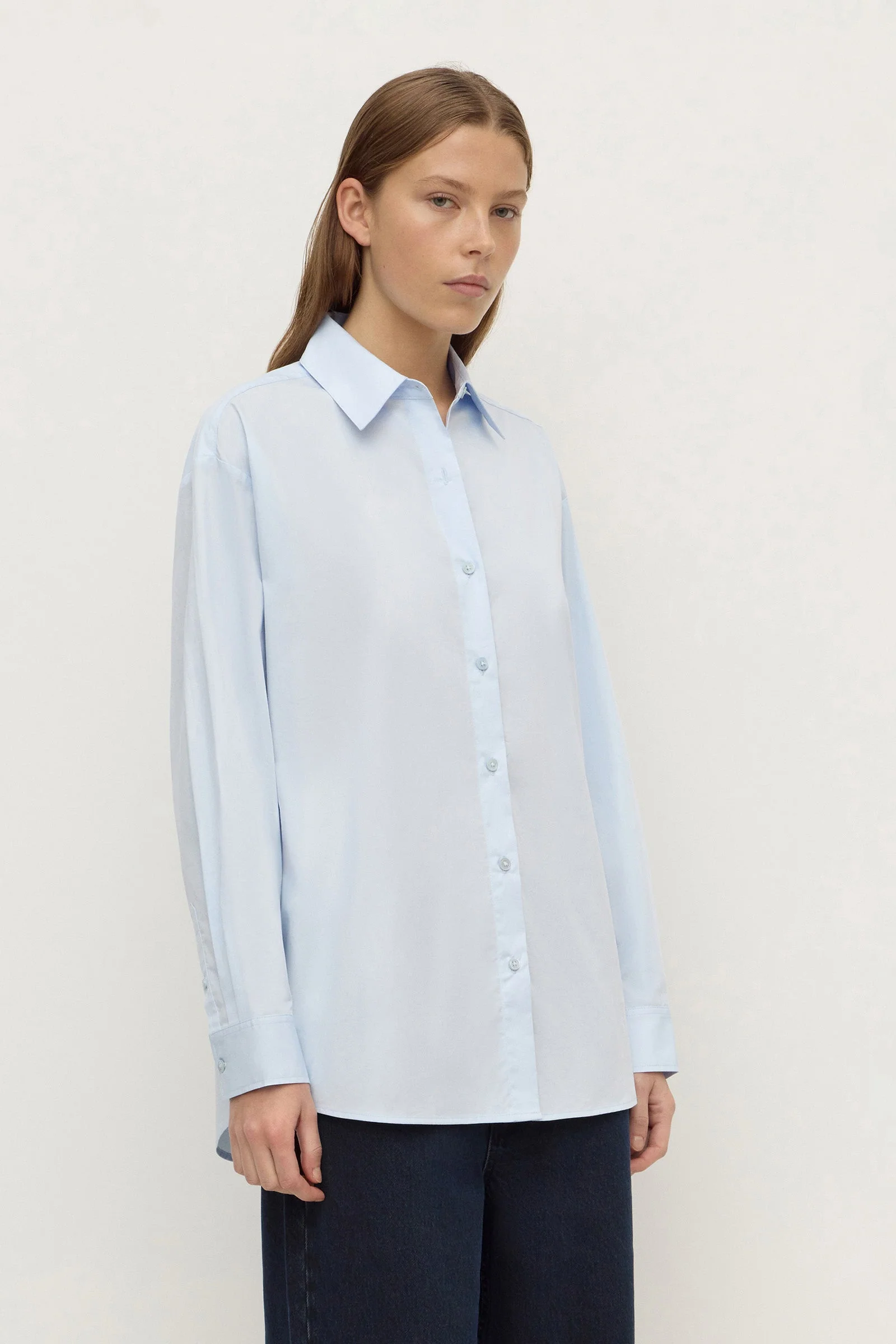 Powder Blue Cotton Poplin Shirt