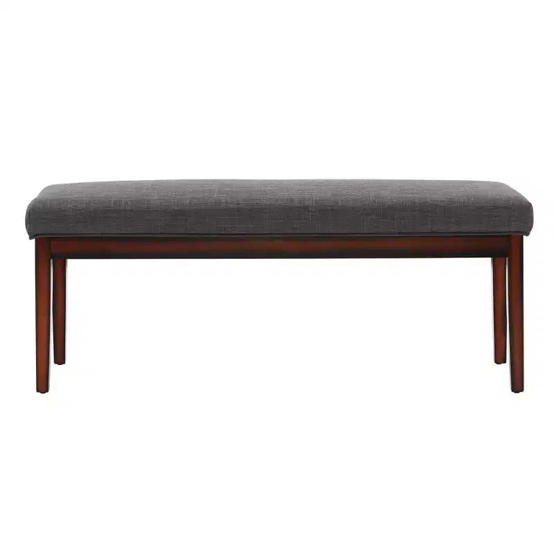 Quinby Upholstered Espresso Finish Bench