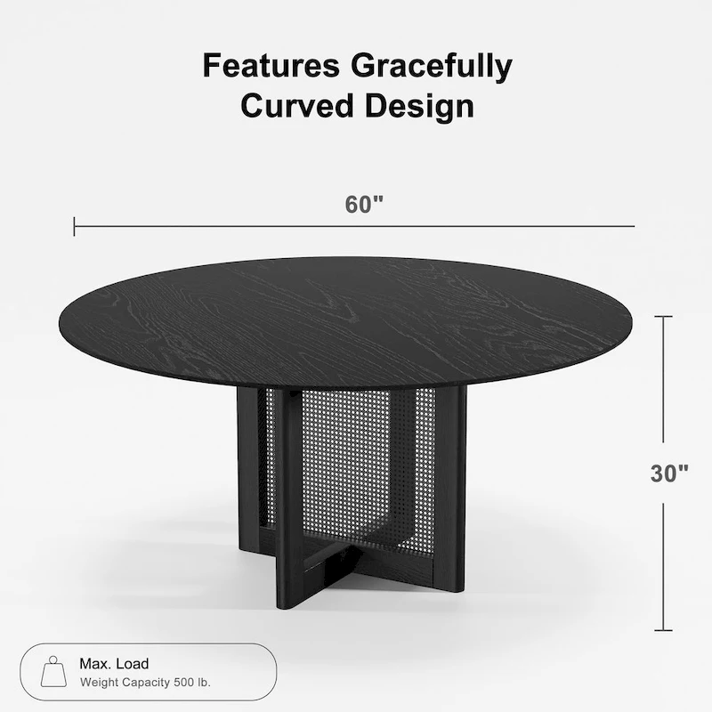 Solid Wood Round Dining Table 4-6 People