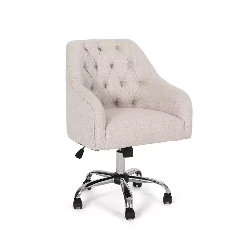 Tufted Home Office Chair with Swivel Base Adjustable Height