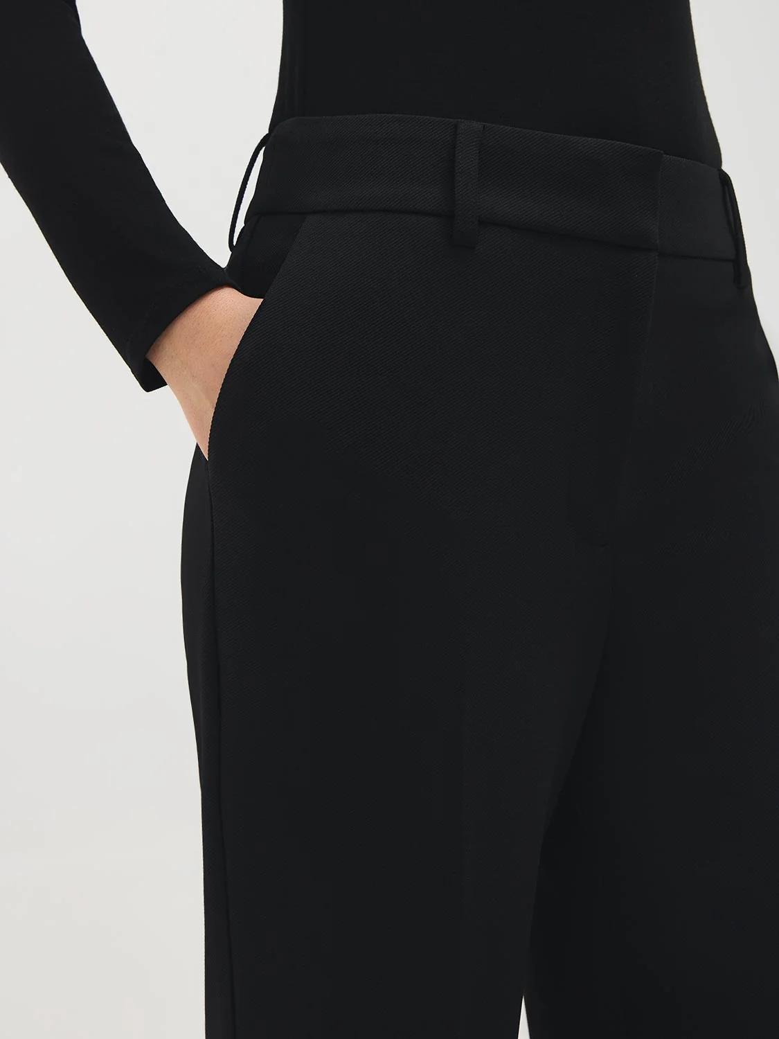 Wide-Leg Twill Pants