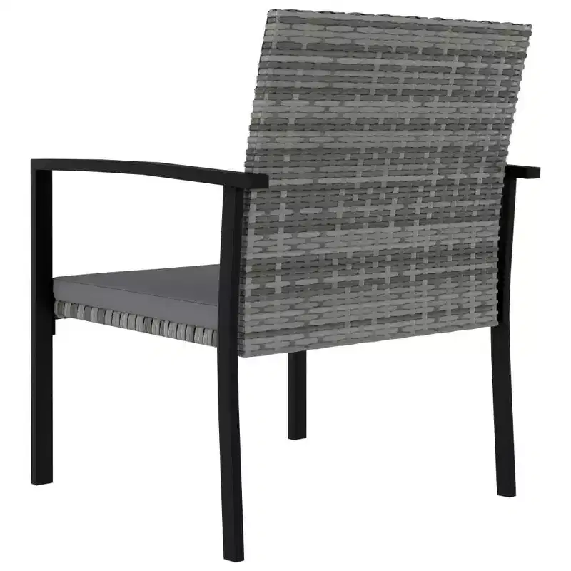 vidaXL Dining Set Poly rattan, powder-coated steel Medium