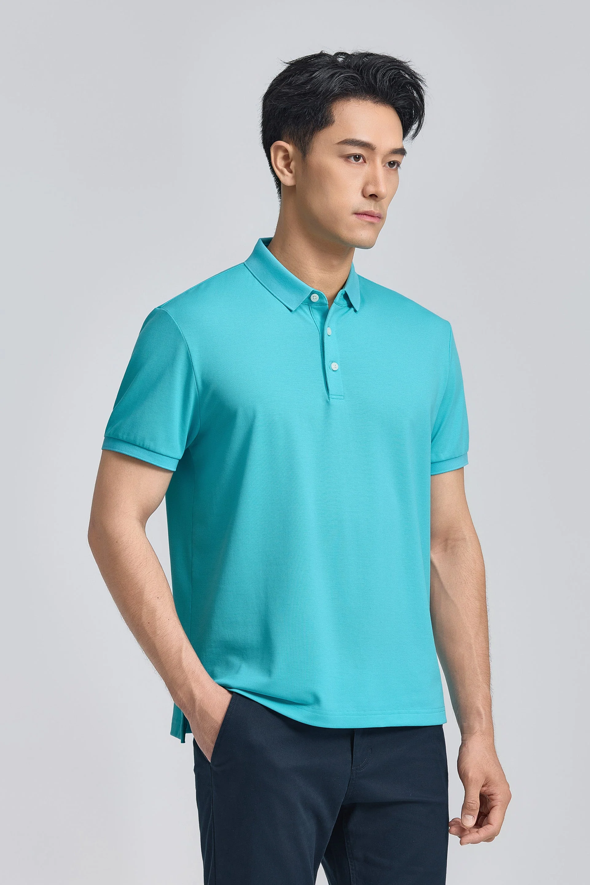 3-Button Pique Polo – Capri