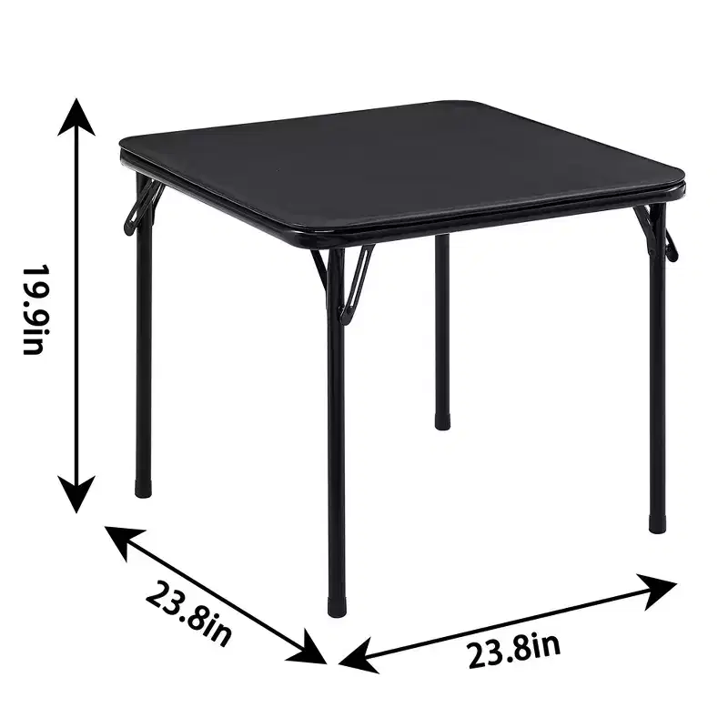 VECELO Kids Folding Square Table Portable Card and Game Table Black/Blue
