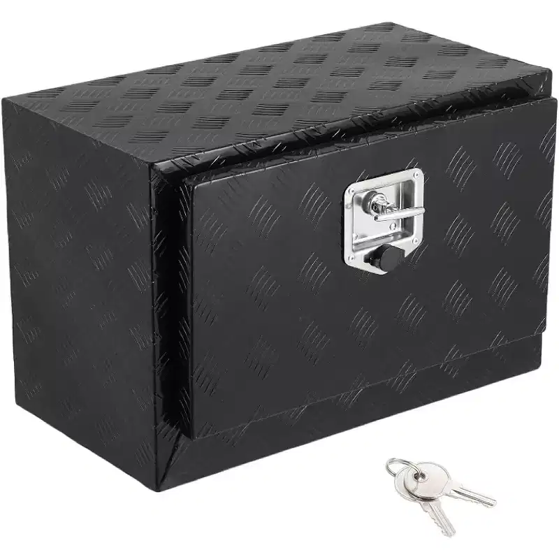 Underbody Truck Tool Box, Aluminum Diamond Plate Lockable Storage Box, Waterproof T-Handle Latch