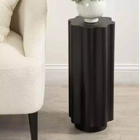 Wavy Drink Table Metal, 9x9x22, Black