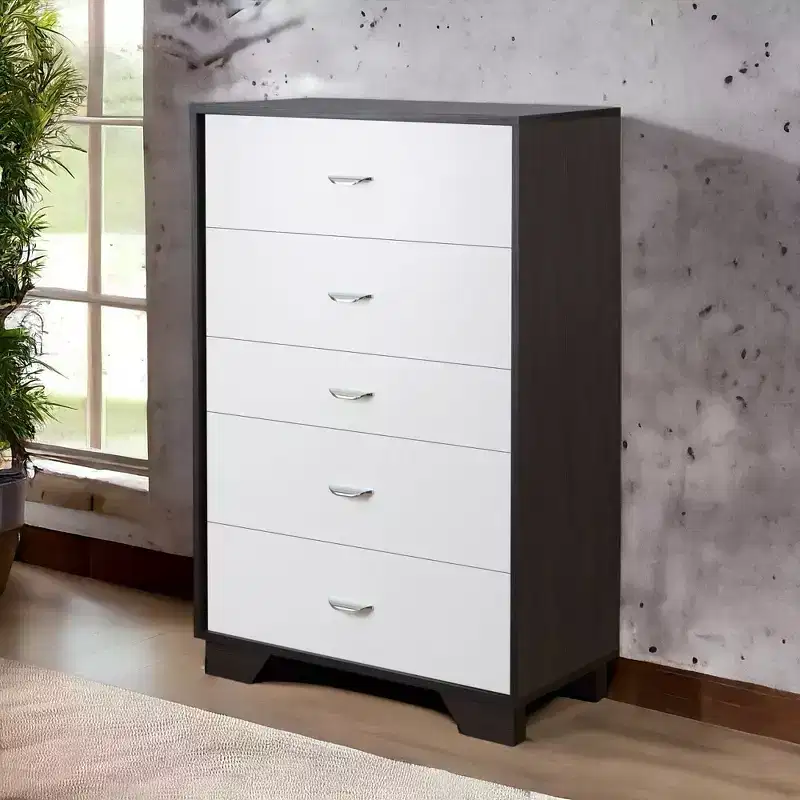 White & Espresso Finish Chest