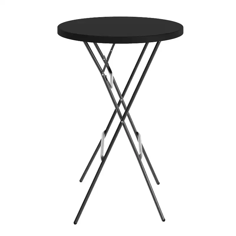 Flash Furniture 2.6-Foot Round Plastic Bar Height Folding Table