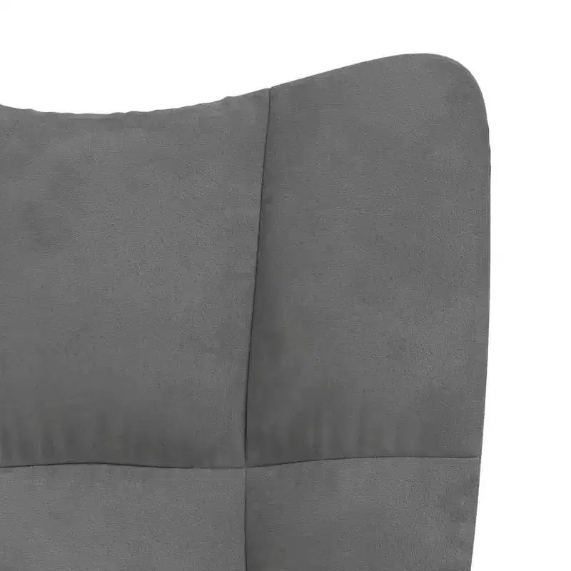Rocking Chair Accent Side Chair Padded Seat for Living Room Velvet - Dark Gray Without Footrest