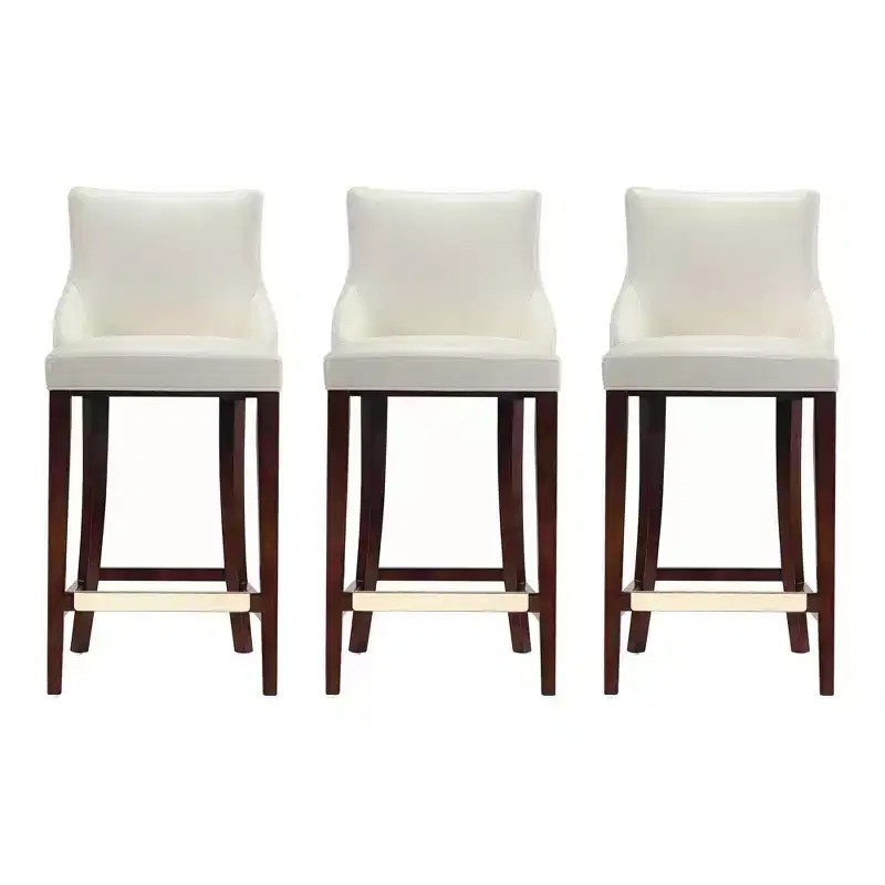 Manhattan Comfort Set of 3 Shubert Modern Leatherette Upholstered Barstools