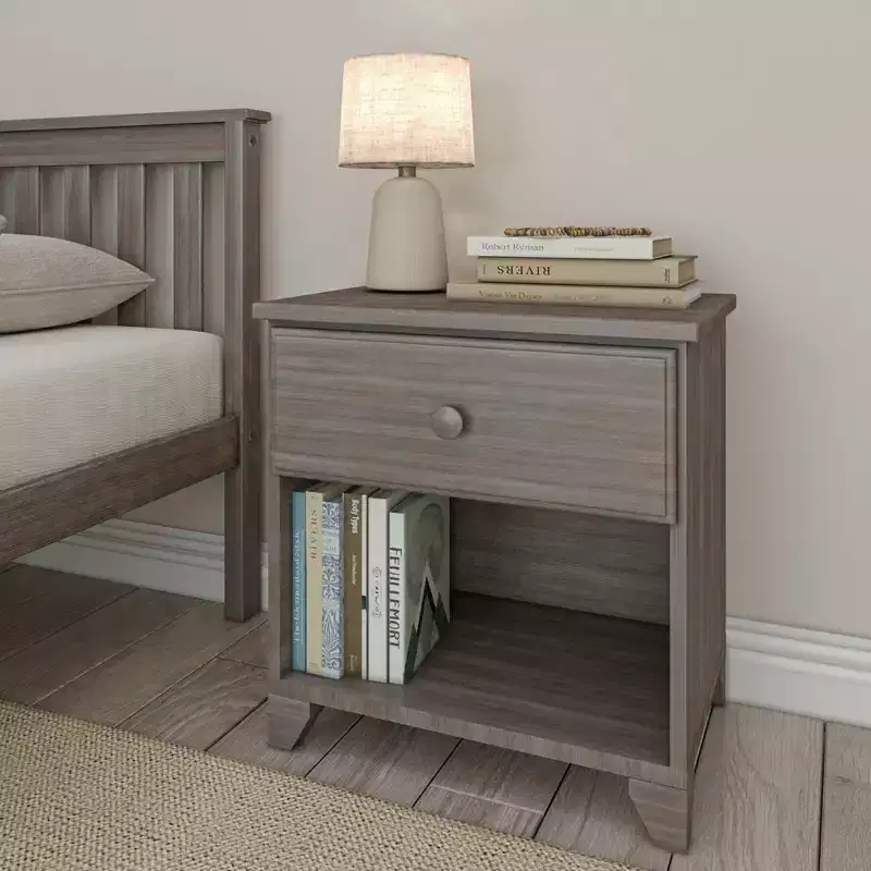 Plank+Beam Solid Wood Nightstand with 1 Drawer for Bedroom