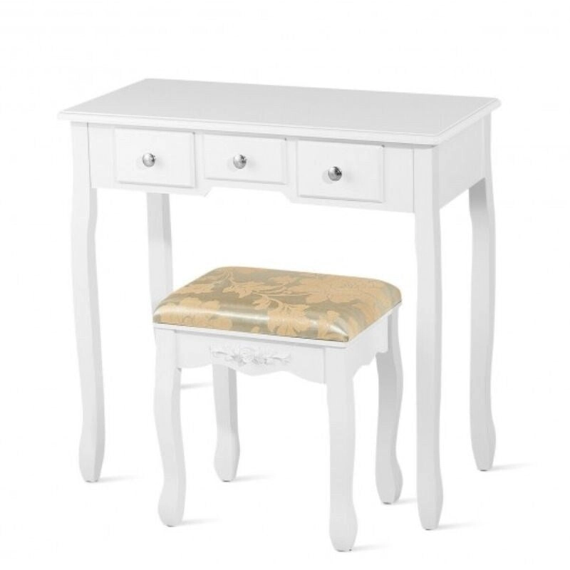 Vanity Make Up Table Set Dressing Table Set with 5 Drawers - 31.5 x 16 x 53.5 ( L x W x H )