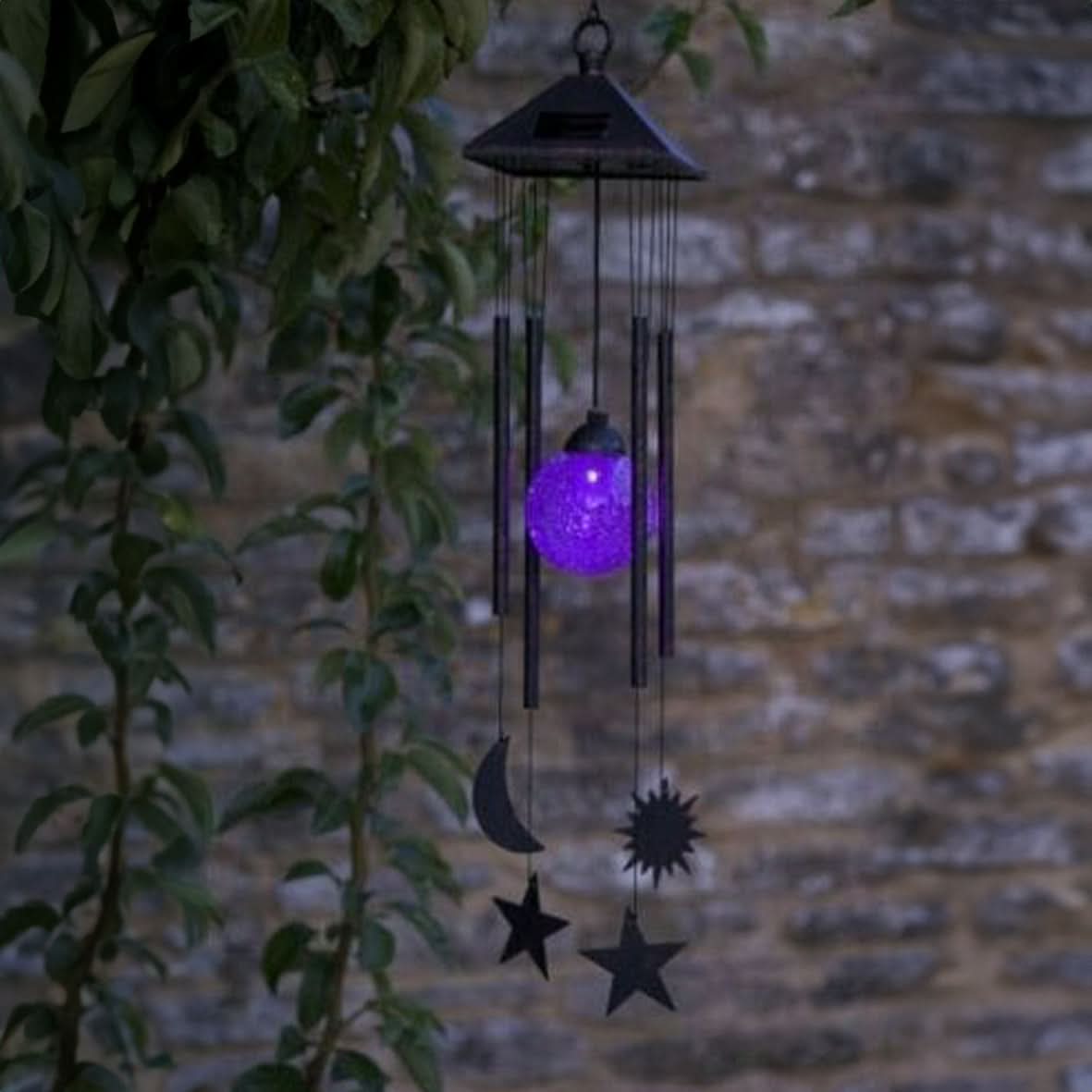 Sun Moon & Star Wind Chimes With LED Lights