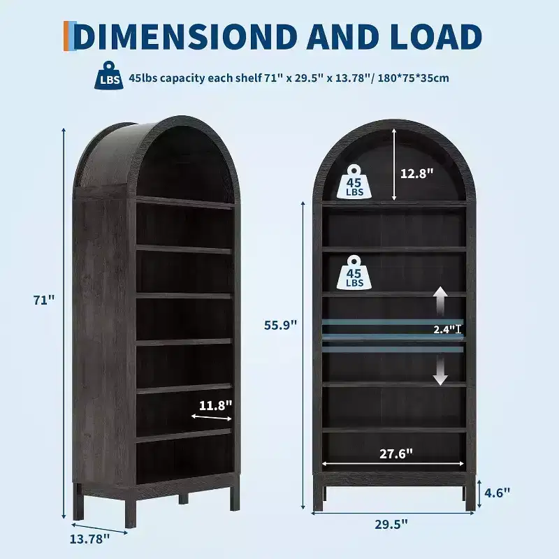 GustoWave Multifunctional 7 Tier Tall Arched Shoe Storage Cabinet for Entryway, Hallway Living Room