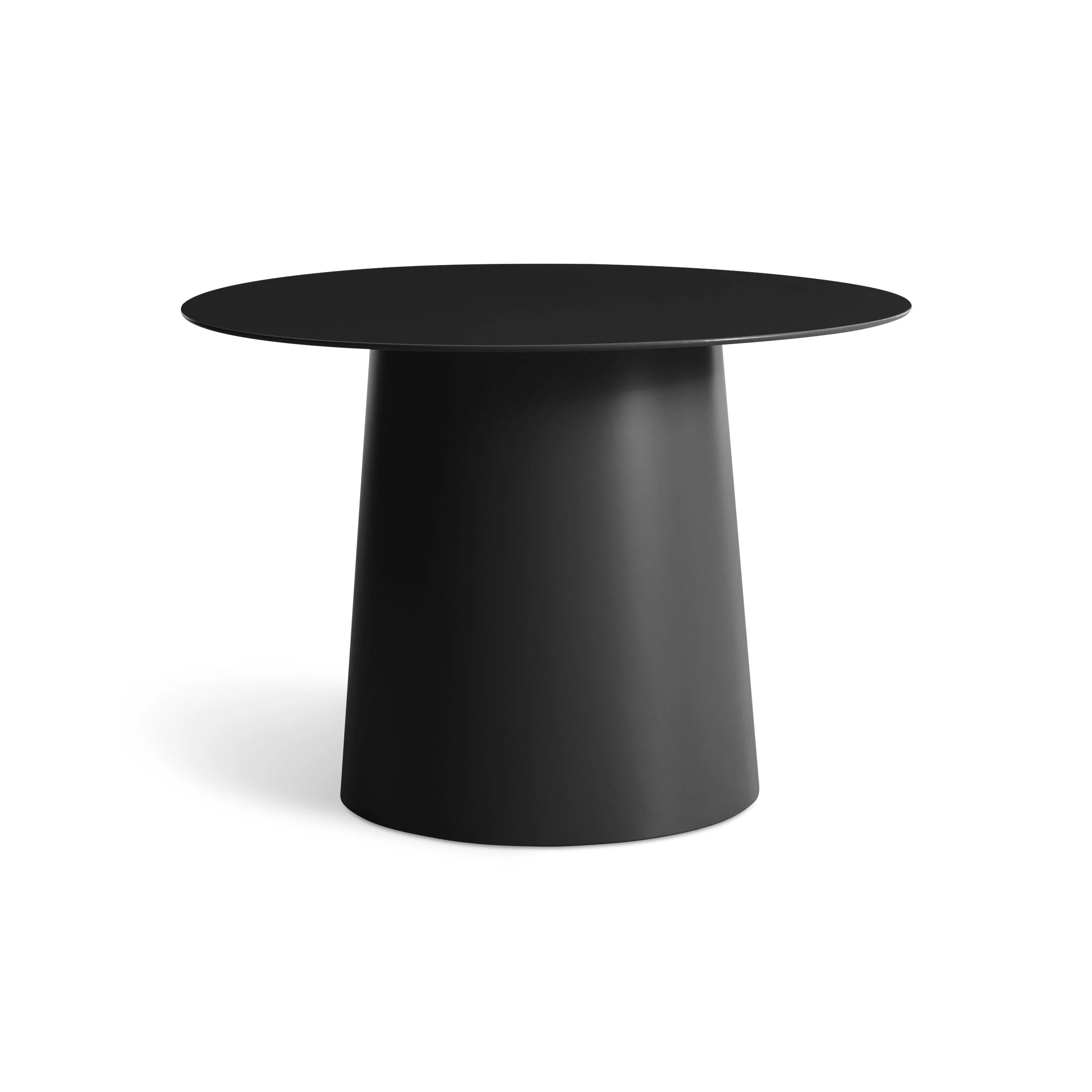 Modern Marine Blue Metal End Table with Round Top for Living Room