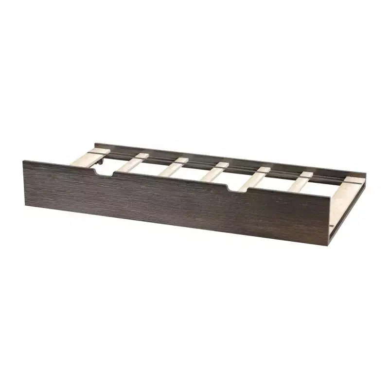 Plank+Beam Twin-Size Trundle Bed with 7 Pcs Slat Roll and Rubber Castors