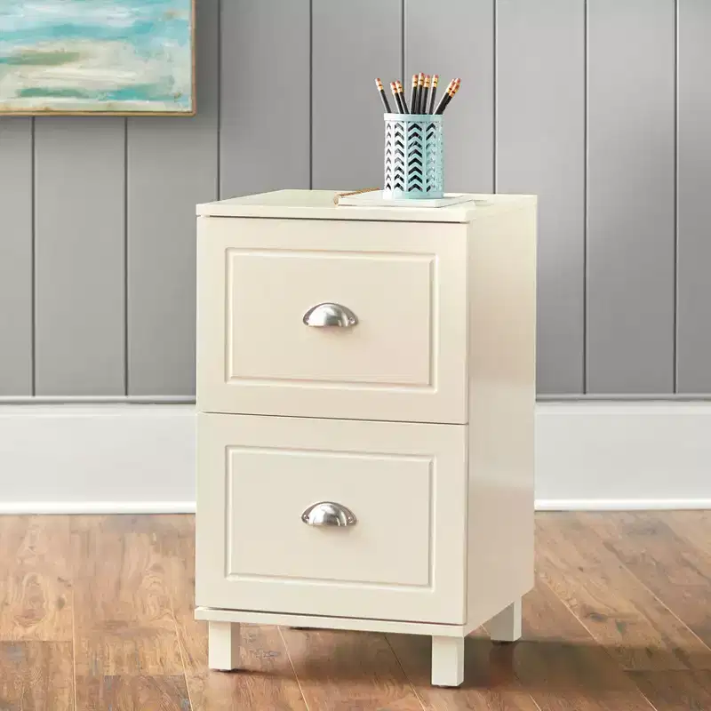 2 Drawer Filing Cabinet - White