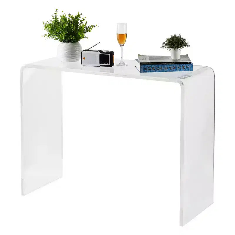 COZONY Modern Acrylic Console Table, Transparent Narrow Side Table, Compact Entryway Accent, Durable & Lightweight, for Living Room or Dining Room