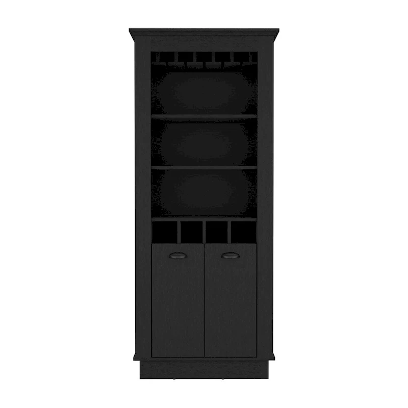 Bar Cabinet, Four built-in wine racks,Living Room, Black