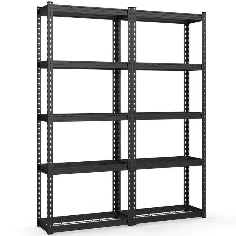 Costway 2PCS 5-Tier Metal Shelving Unit Heavy Duty Wire Storage Rack with Anti-slip Foot Pads