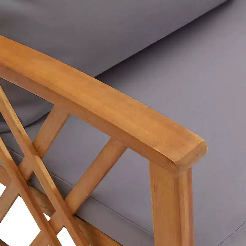 vidaXL Garden Bench Acacia wood finish and dark grey cushions