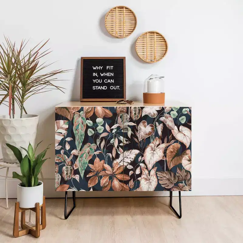 Lush Vintage Dark Jungle Credenza