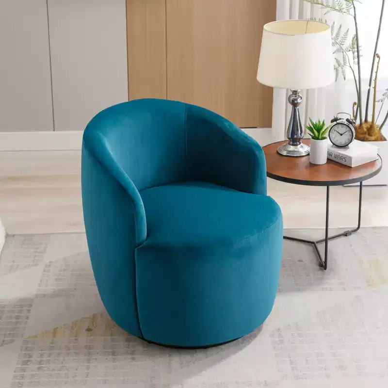 Fabric Swivel Accent Armchair Barrel Chair