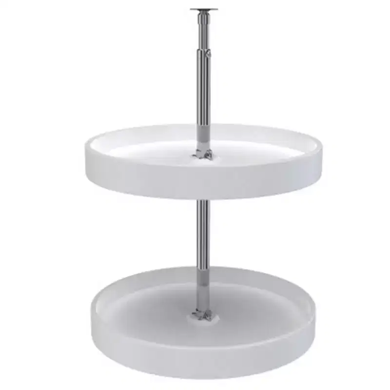 White 2-Shelf Full-Circle Lazy Susan – Corner Cabinet Organizer, 1-Cabinet Fit
