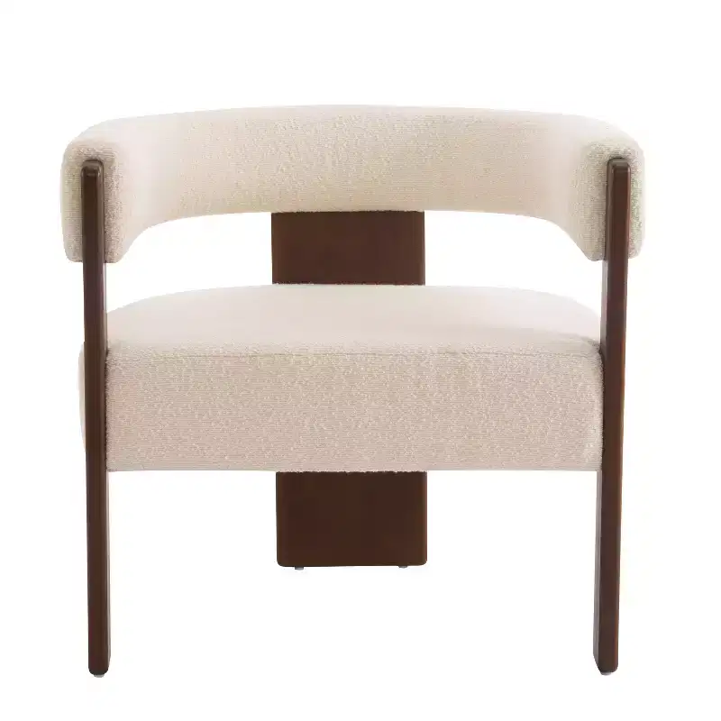 Modern Velvet Upholstered Accent Armchair, Rubberwood Legs, 300 lb Capacity