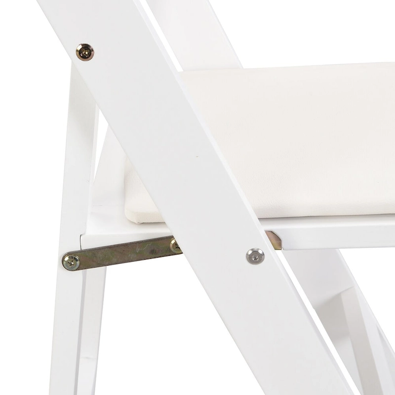 Upholstered Folding Chair,Space Saving, Easy To Carry, ,4PCS,Beige cushion/white shelf,Dining room