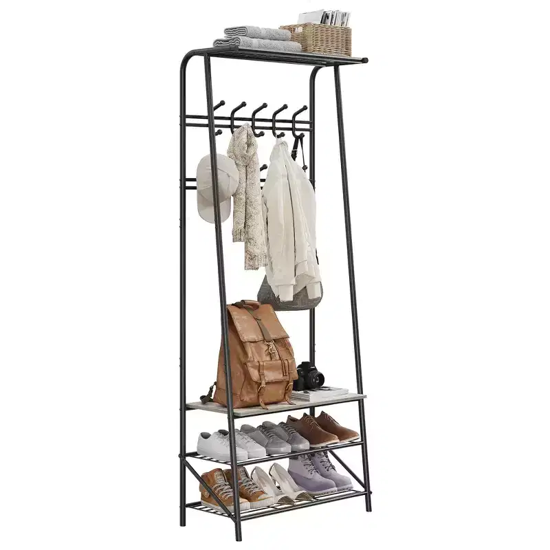 Coat Rack Shoe Bench with 5 /6 /10 Hooks