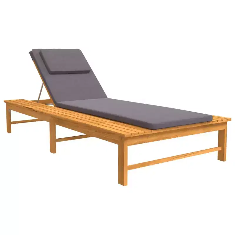 vidaXL Sun Lounger Solid Acacia wood Standard