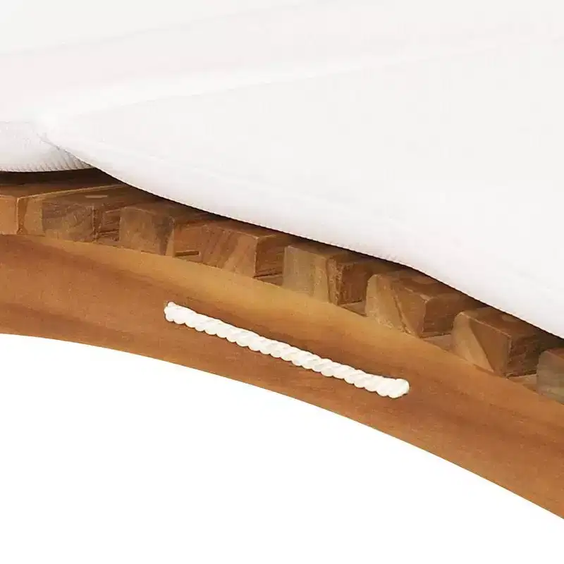 vidaXL Sunlounger Cream White Fine sanded teak hardwood Standard