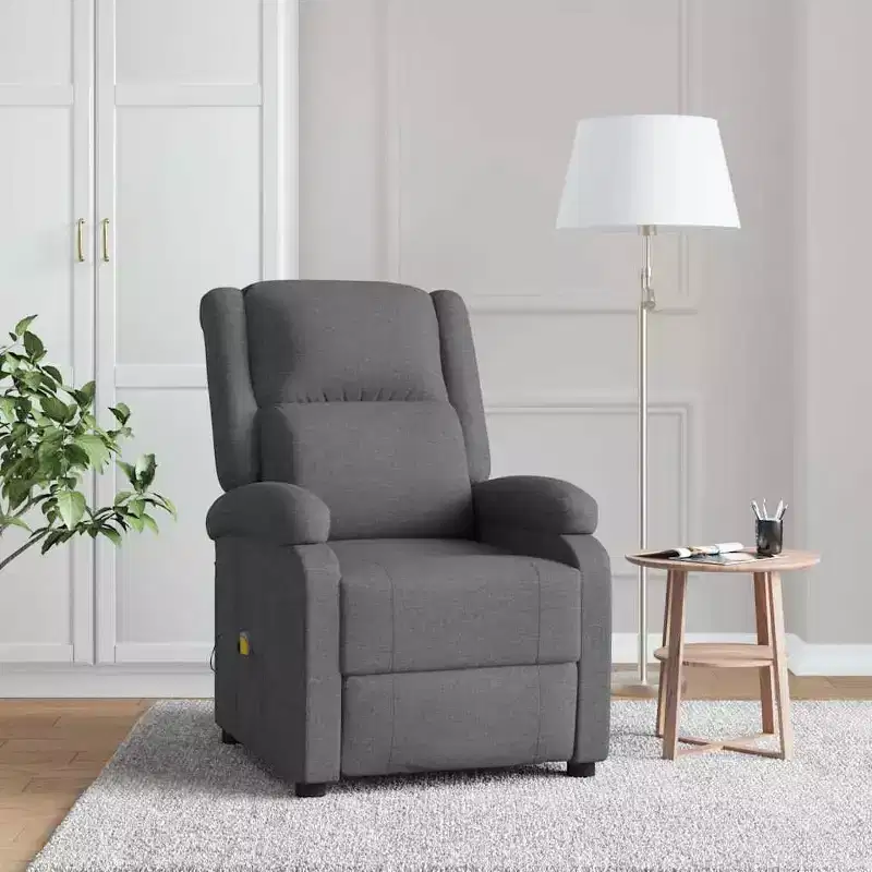 vidaXL Massage Chair Cream Polyester fabric and metal Medium