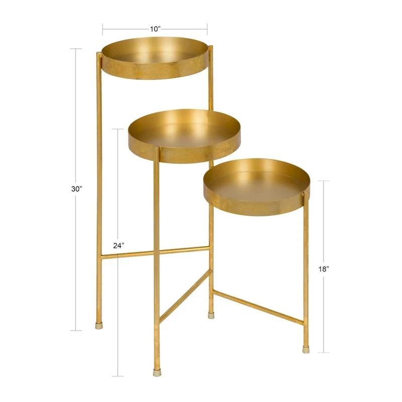 Metal 3-tier Modern Plant Stand - 16x21x30