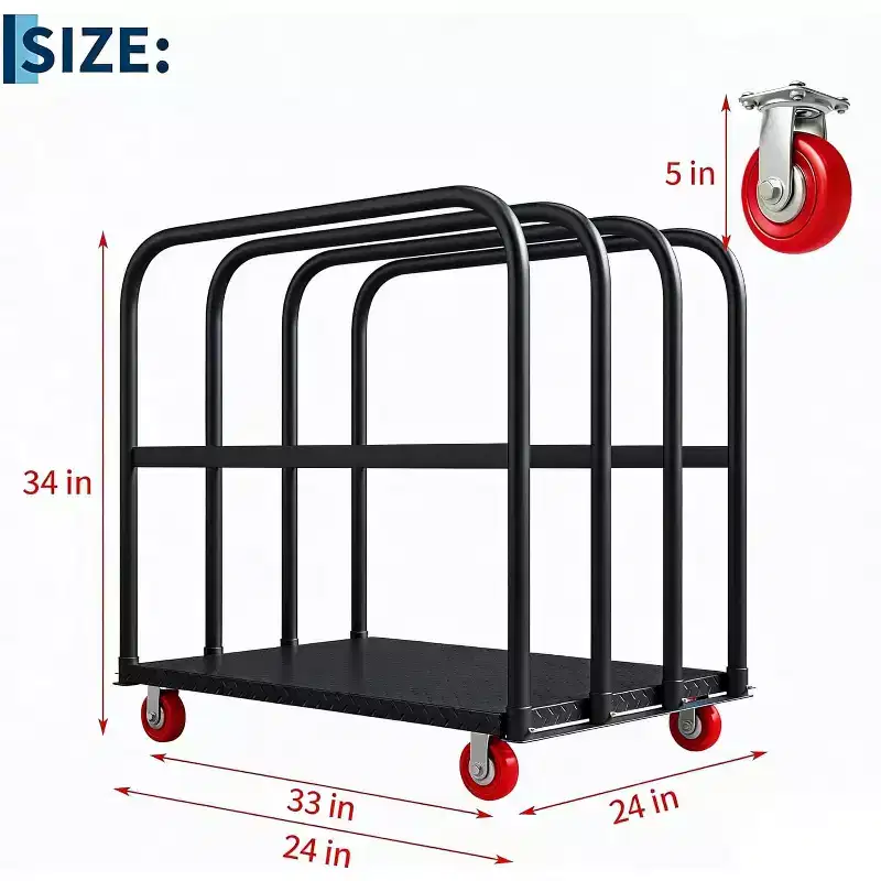 2000LBS Heavy Duty Folding Platform Cart with Dual Side Handrails, 5 Inch Swivel Wheels, 37x24 Inch Flatbed Rolling Cart Blue