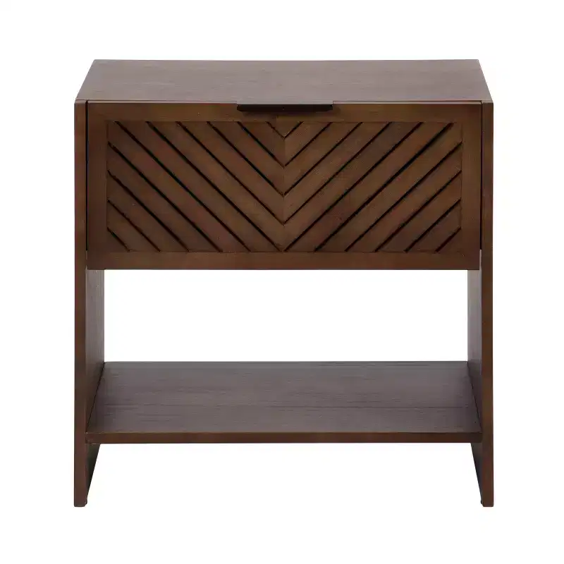 Kate and Laurel Mezzeta Wood Side Table, 22x14x22, Brown